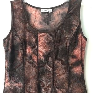 CATO - Sleeveless Dressy Top -Brown Size Small